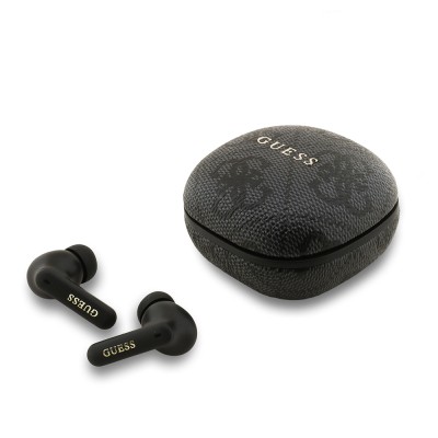 Guess Orjinal Lisanslı PU 4G Desenli Klasik Metal Yazı Logolu TWS Kulak İçi Bluetooth Kulaklık - 3