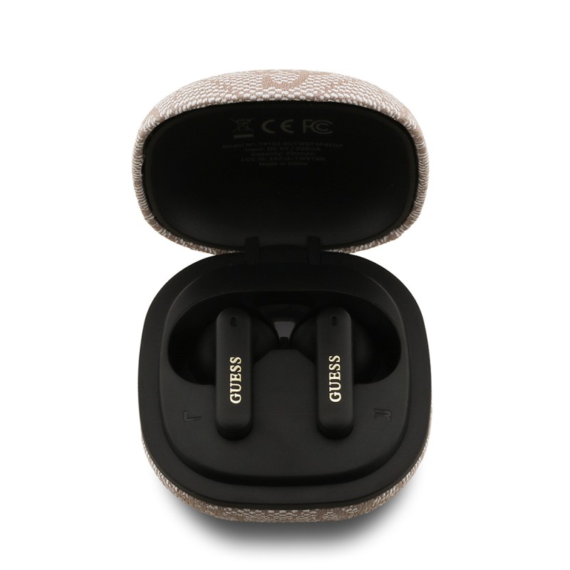 Guess Orjinal Lisanslı PU 4G Desenli Klasik Metal Yazı Logolu TWS Kulak İçi Bluetooth Kulaklık - 17