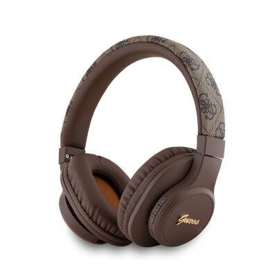 Guess Orjinal Lisanslı PU 4G Desenli Metal Yazı Logolu Tone On Tone Kulak Üstü Bluetooth Kulaklık - 3