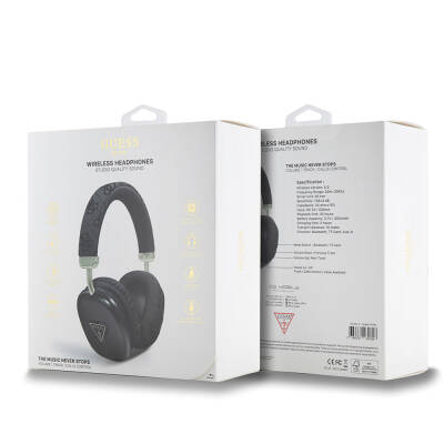 Guess Orjinal Lisanslı PU 4G Desenli Üçgen Logolu Kulak Üstü Bluetooth Kulaklık - 5