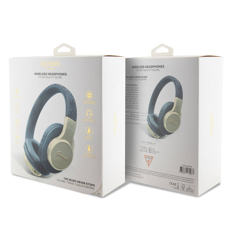 Guess Orjinal Lisanslı Script Gold Serisi Metal Yazı Logolu 4G Desenli Bluetooth Kulaklık - 8
