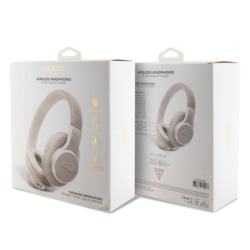 Guess Orjinal Lisanslı Script Gold Serisi Metal Yazı Logolu 4G Desenli Bluetooth Kulaklık - 14