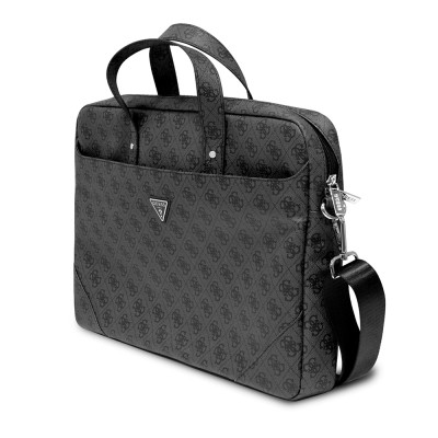 Guess Orjinal Lisanslı Sıcak Damgalı 4G Desenli Üçgen Logolu Omuz Askılı 15-16 inç Laptop Çantası - 2