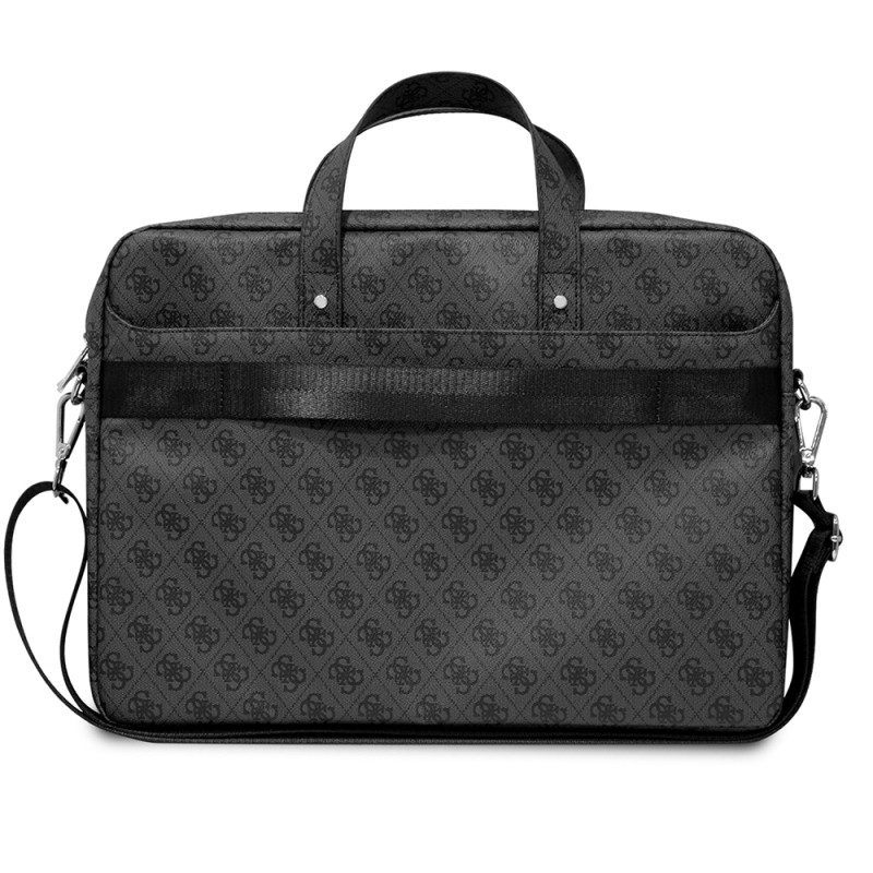 Guess Orjinal Lisanslı Sıcak Damgalı 4G Desenli Üçgen Logolu Omuz Askılı 15-16 inç Laptop Çantası - 3