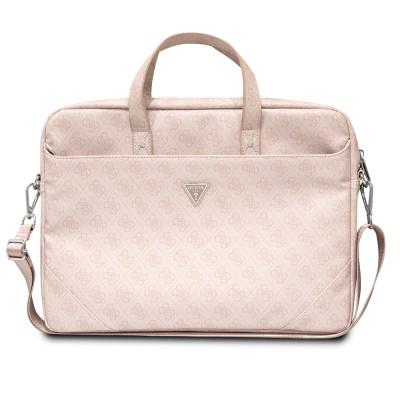 Guess Orjinal Lisanslı Sıcak Damgalı 4G Desenli Üçgen Logolu Omuz Askılı 15-16 inç Laptop Çantası - 7