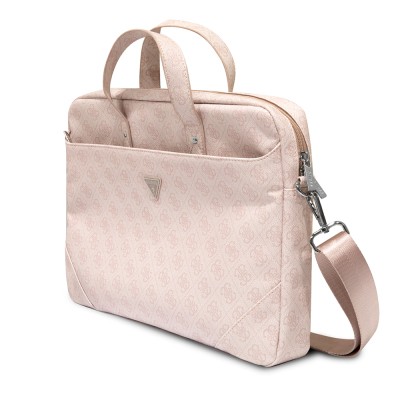 Guess Orjinal Lisanslı Sıcak Damgalı 4G Desenli Üçgen Logolu Omuz Askılı 15-16 inç Laptop Çantası - 8