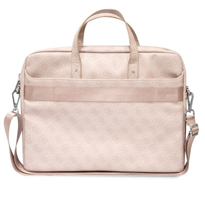Guess Orjinal Lisanslı Sıcak Damgalı 4G Desenli Üçgen Logolu Omuz Askılı 15-16 inç Laptop Çantası - 9