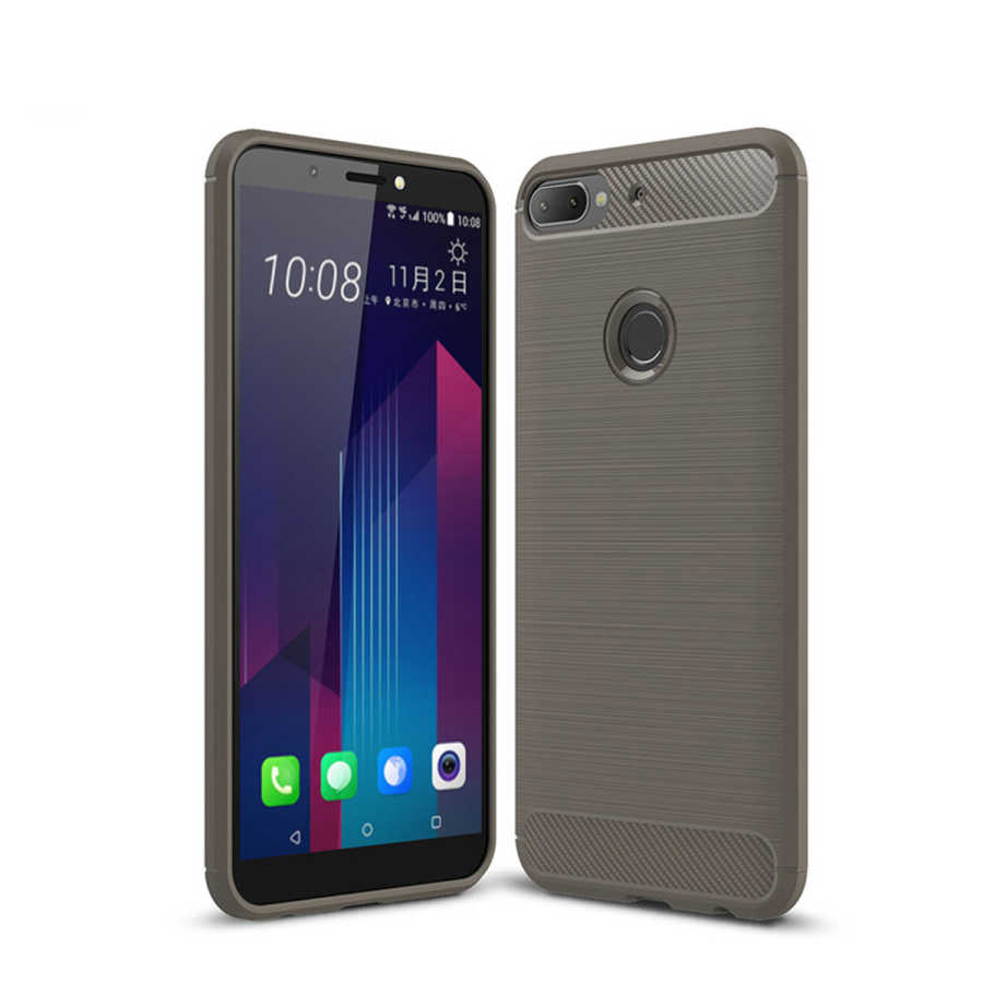 HTC Desire 12 Plus Kılıf Zore Room Silikon Kapak - Gri