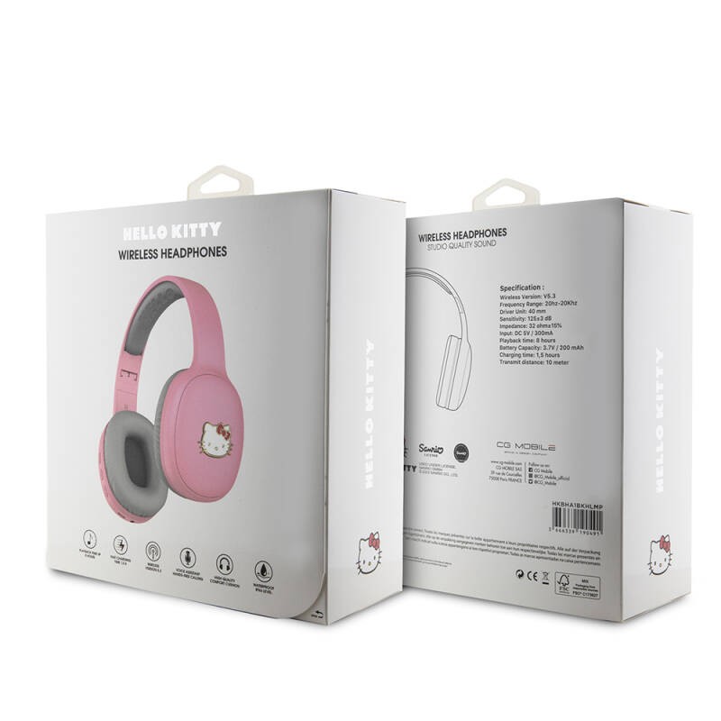 Hello Kitty Orjinal Lisanslı Ayarlanabilir Metal Kitty Logolu Oval Bluetooth 5.3 Kulaklık - 6