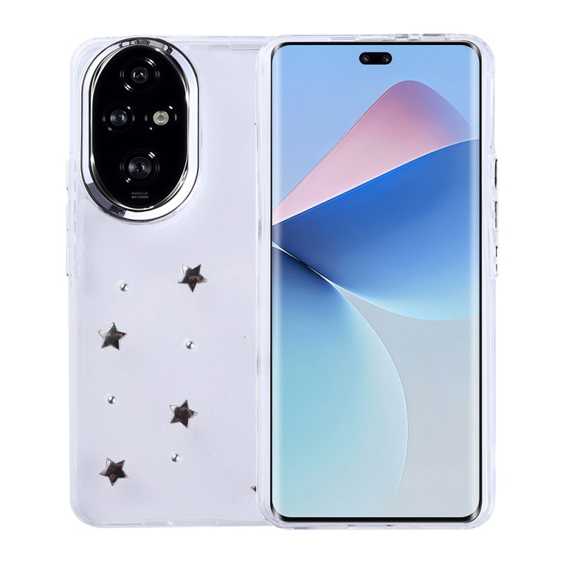 Honor 200 Case Airbag Design Glitter Transparent Zore Kutup Cover - 3