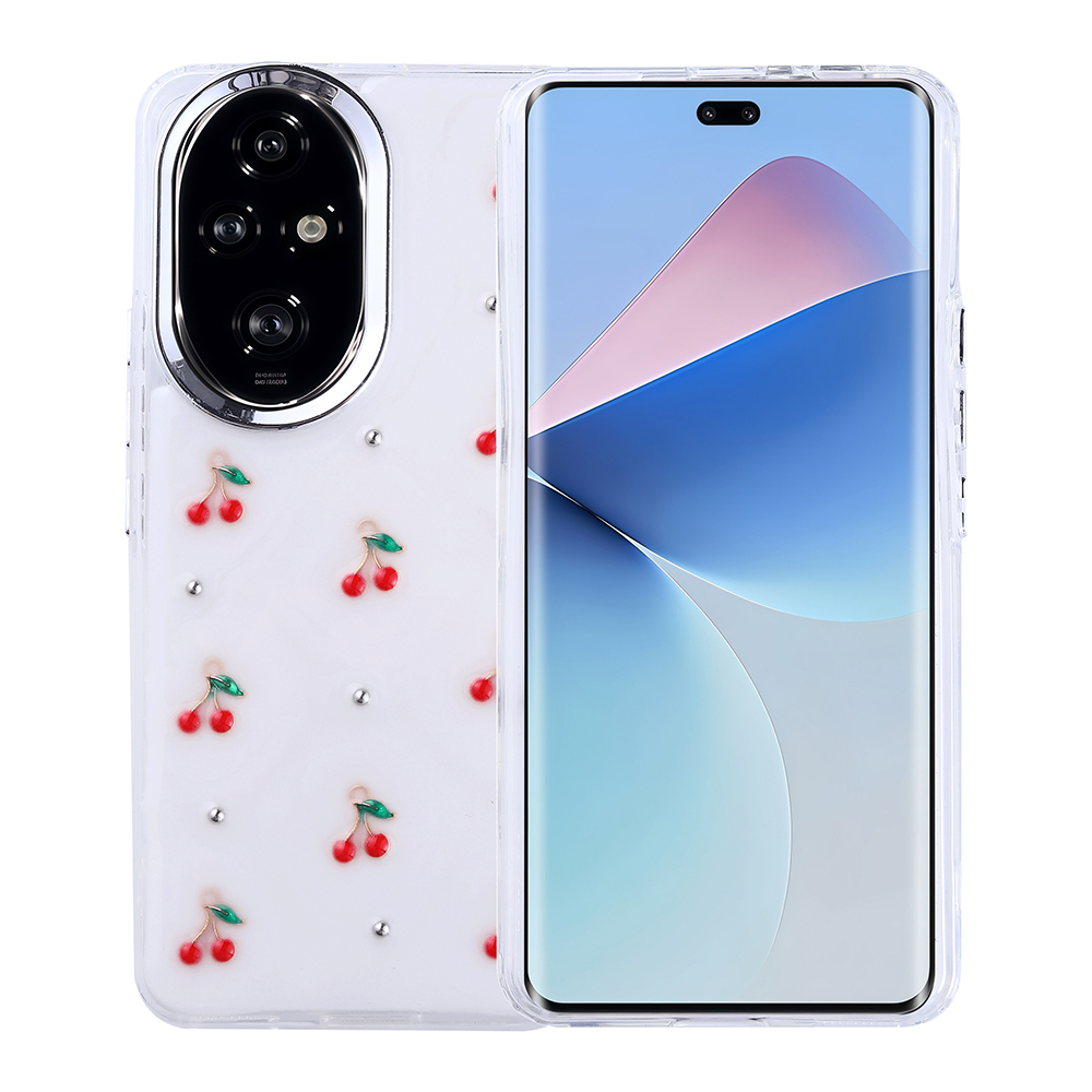Honor 200 Kılıf Airbag Tasarımlı Simli Şeffaf NXXA Kutup Kapak - Kiraz