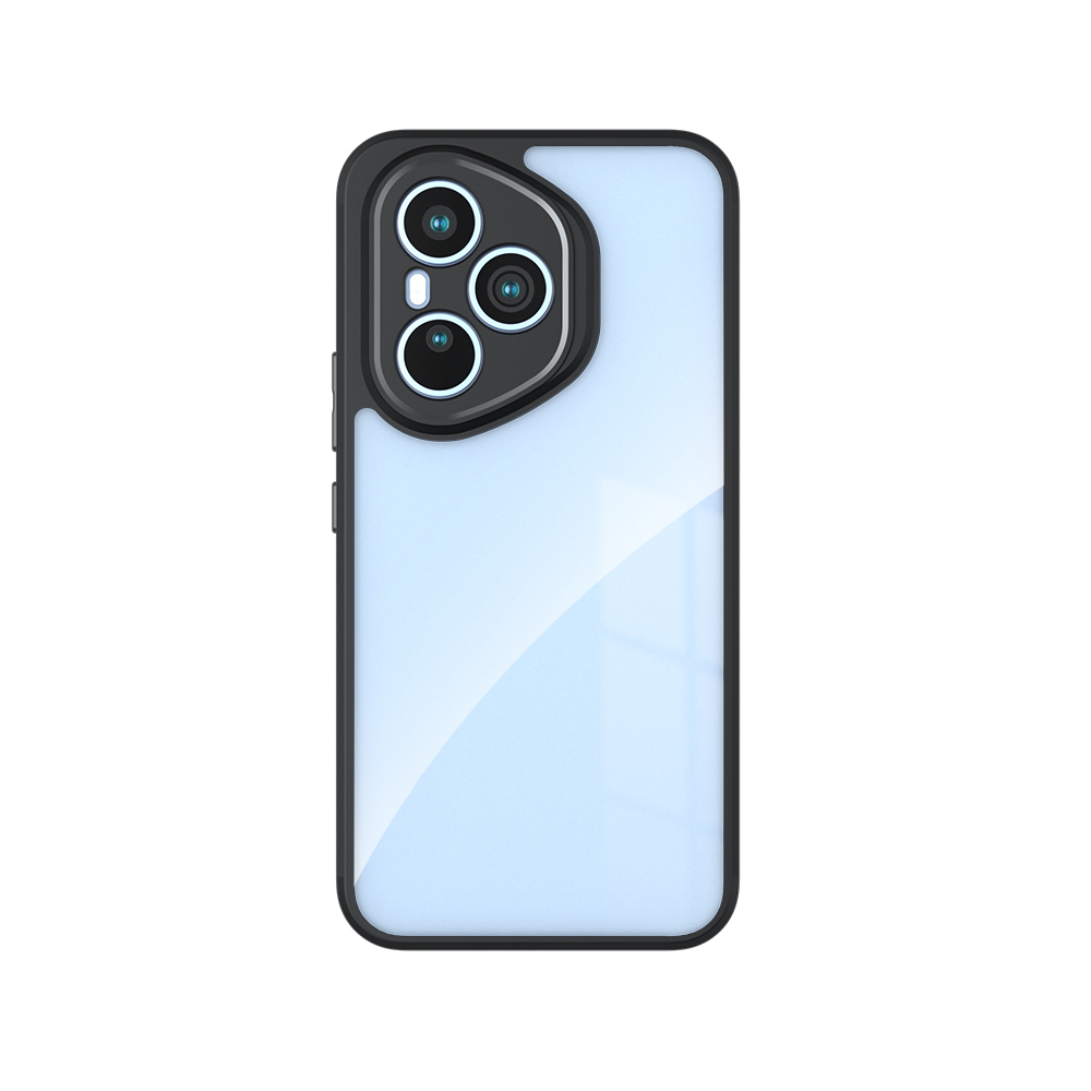 Honor 400 Pro Kılıf Kamera Korumalı Şeffaf Arka Yüzey Zore New Roll Kapak - Siyah