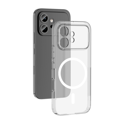 Honor 600 5G Kamera Korumalı M-Safe Şarj Özellikli Şeffaf Zore London Sert PC Kapak - Zore