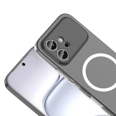 Honor 600 5G Kamera Korumalı M-Safe Şarj Özellikli Şeffaf Zore London Sert PC Kapak - 2