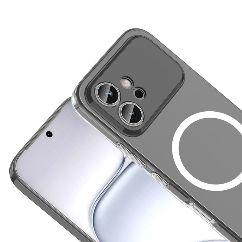 Honor 600 5G Kamera Korumalı M-Safe Şarj Özellikli Şeffaf Zore London Sert PC Kapak - 2