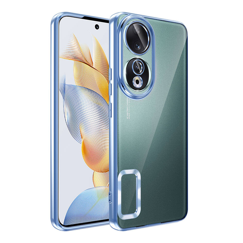 Honor 90 Kılıf Kamera Korumalı Logo Gösteren Zore Omega Kapak - Sierra Mavi