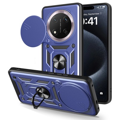 Honor Magic 7 Lite Kılıf Magnetik Standlı Kamera Korumalı Zore Sürgülü Vega Kapak - 3
