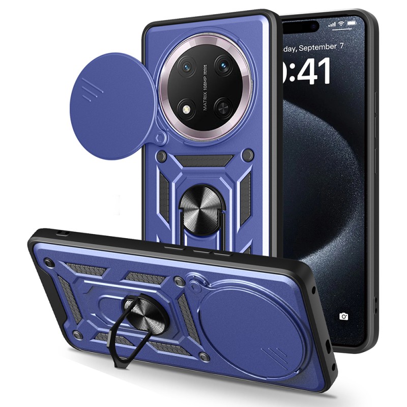 Honor Magic 7 Lite Kılıf Magnetik Standlı Kamera Korumalı Zore Sürgülü Vega Kapak - 3
