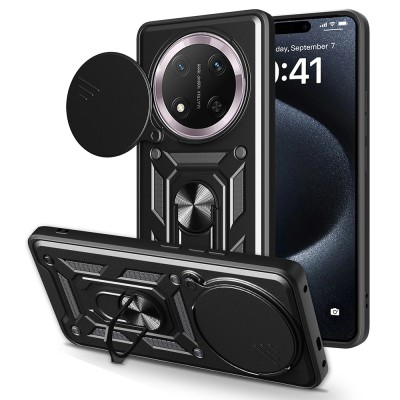 Honor Magic 7 Lite Kılıf Magnetik Standlı Kamera Korumalı Zore Sürgülü Vega Kapak - 2