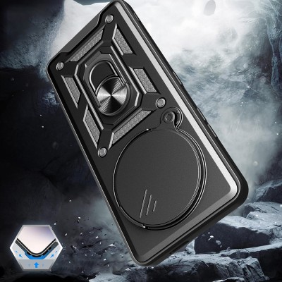 Honor Magic 7 Lite Kılıf Magnetik Standlı Kamera Korumalı Zore Sürgülü Vega Kapak - 6