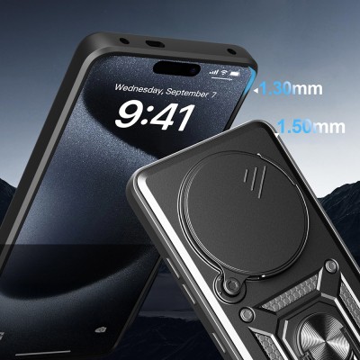 Honor Magic 7 Lite Kılıf Magnetik Standlı Kamera Korumalı Zore Sürgülü Vega Kapak - 7