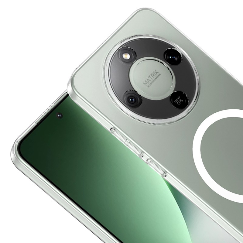 Honor Magic 8 Lite 5G Camera Protected, M-Safe Charging, Transparent Zore London Hard PC Case - 3