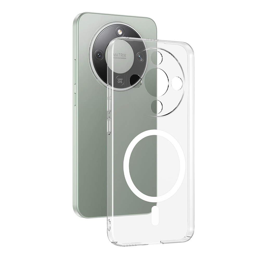 Honor Magic 8 Lite 5G Kamera Korumalı M-Safe Şarj Özellikli Şeffaf Zore London Sert PC Kapak - Şeffaf
