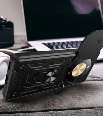 Honor Magic 8 Lite 5G Kılıf Magnetik Standlı Kamera Korumalı Zore Sürgülü Vega Kapak - 5