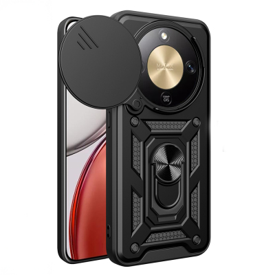 Honor Magic 8 Lite 5G Kılıf Magnetik Standlı Kamera Korumalı Zore Sürgülü Vega Kapak - Zore