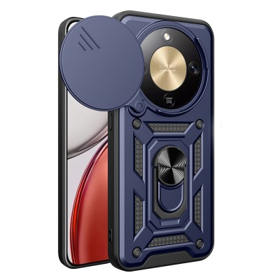 Honor Magic 8 Lite 5G Kılıf Magnetik Standlı Kamera Korumalı Zore Sürgülü Vega Kapak - 3