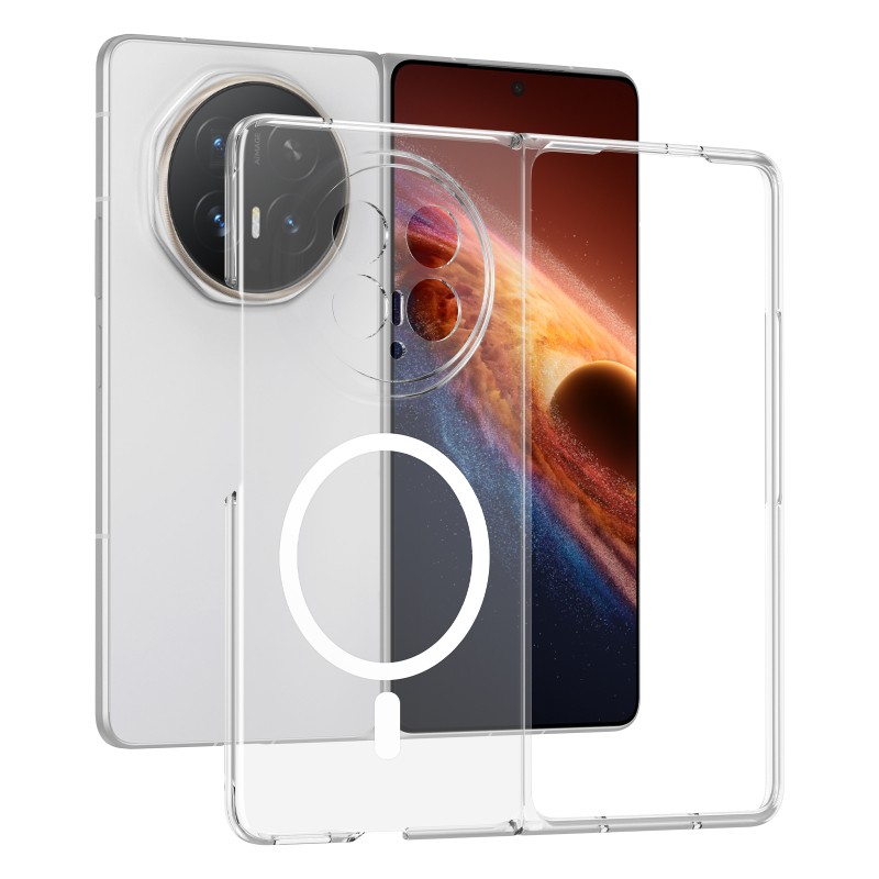 Honor Magic V6 Kamera Korumalı M-Safe Şarj Özellikli Şeffaf Zore London Sert PC Kapak - 2