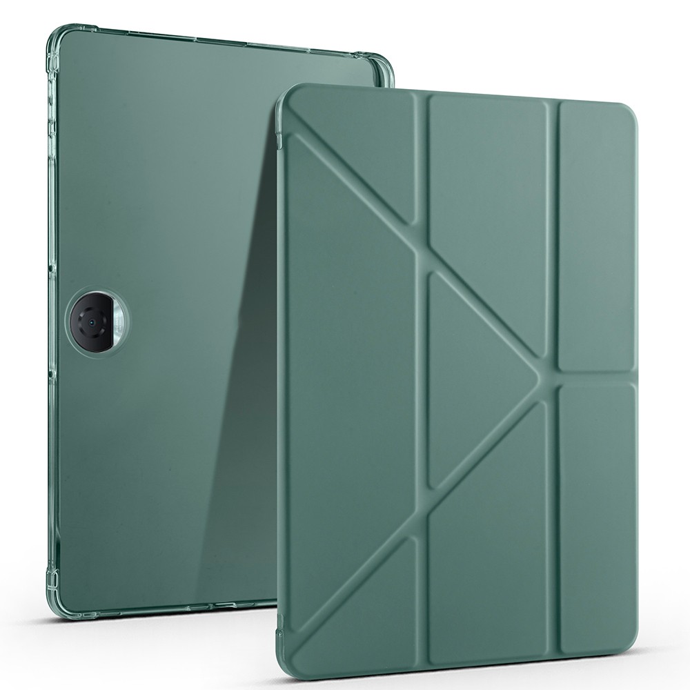 Honor Pad 9 Kılıf Zore Tri Folding Kalem Bölmeli Standlı Kılıf - Koyu Yeşil