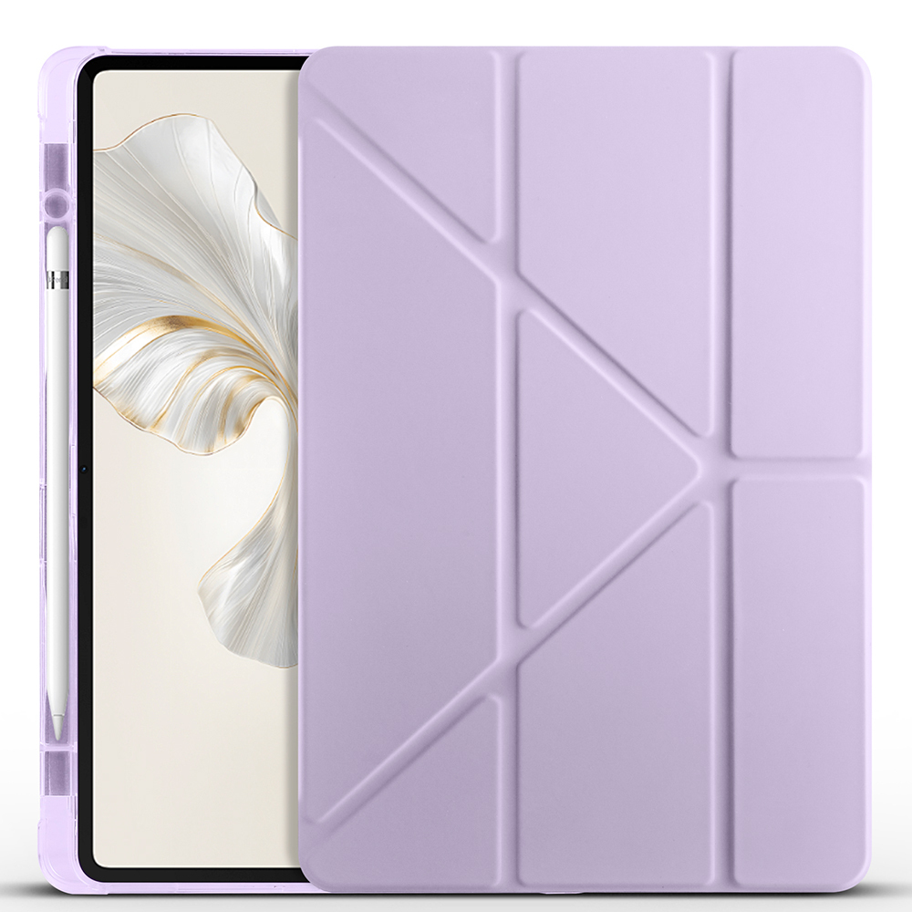 Honor Pad 9 Kılıf Zore Tri Folding Kalem Bölmeli Standlı Kılıf - Lila