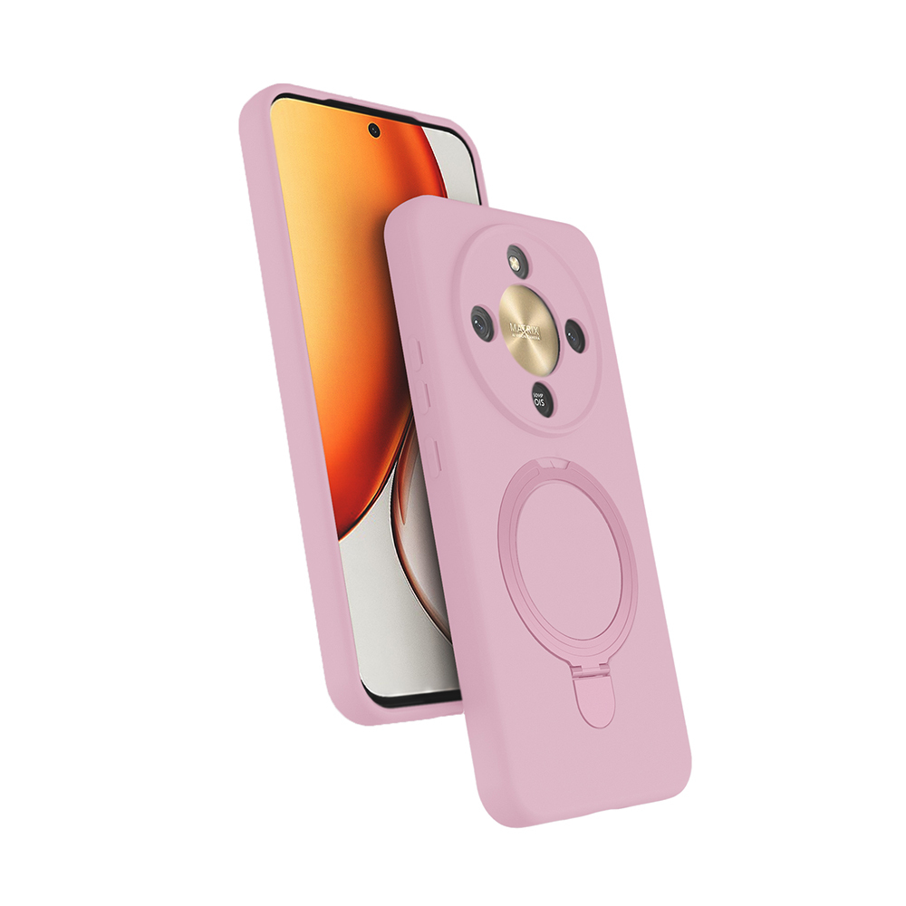 Honor X9D Kılıf M-safe Şarj Özellikli Standlı Zore Samara Kapak - Pembe