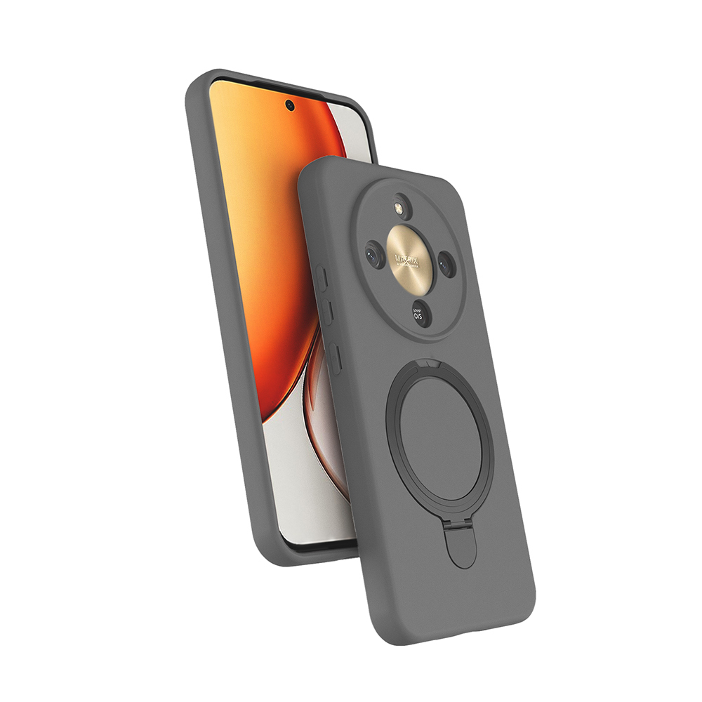 Honor X9D Kılıf M-safe Şarj Özellikli Standlı Zore Samara Kapak - Titanyum-Gri