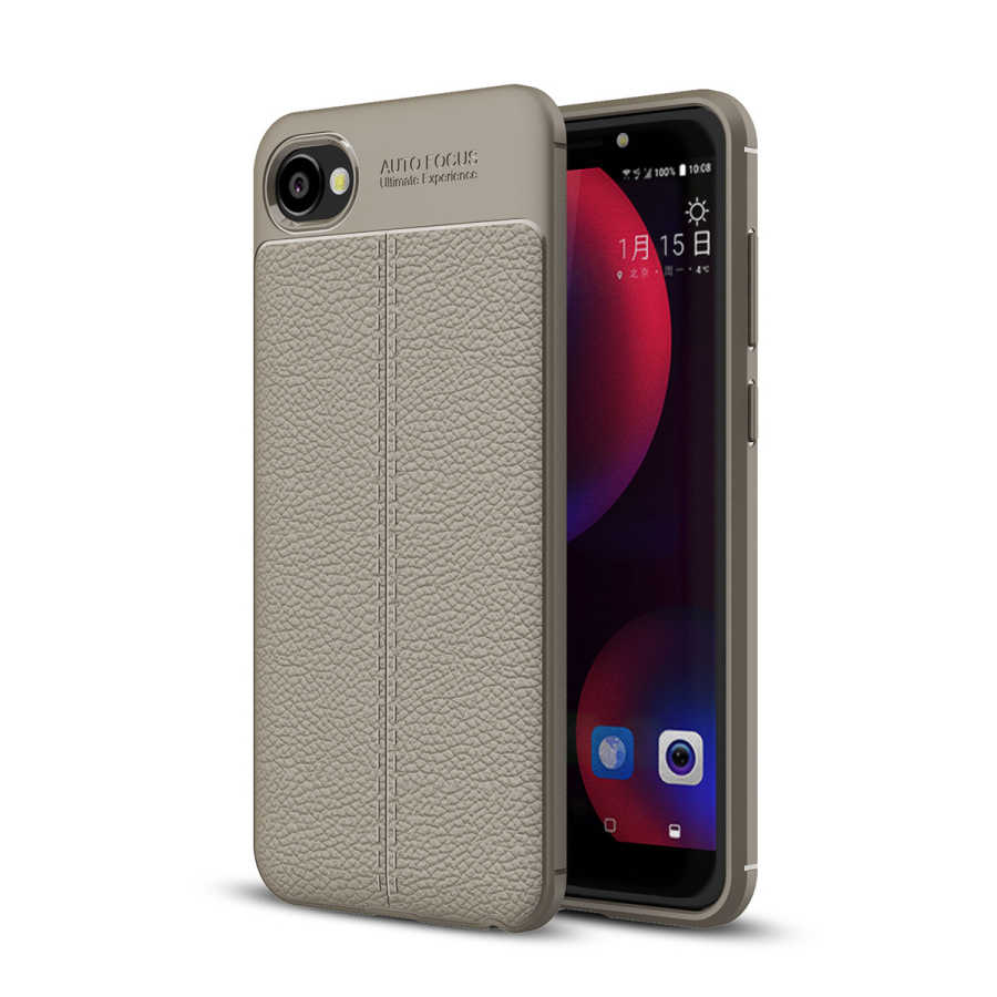 HTC Desire 12 Kılıf Zore Niss Silikon Kapak - Gri