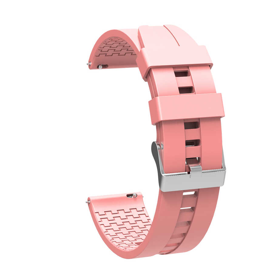 Huawei GT2 42mm KRD-23 20mm Silikon Kordon - Pembe