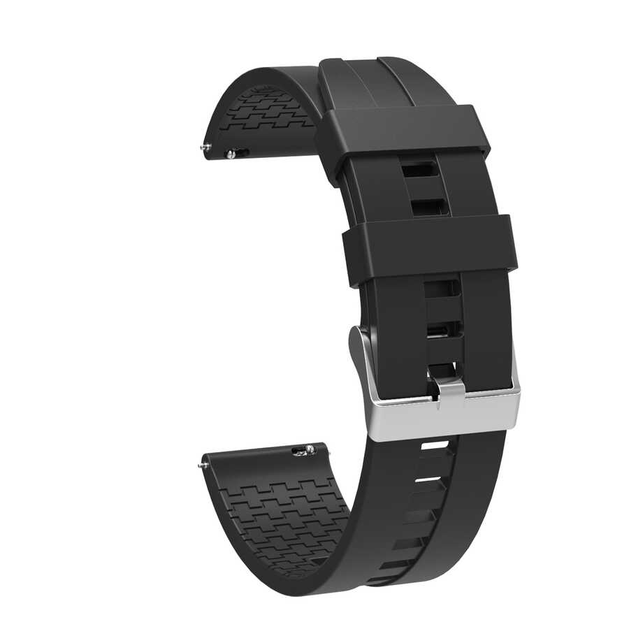 Huawei GT2 42mm KRD-23 20mm Silikon Kordon - Siyah