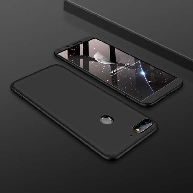 Huawei Y7 2018 Kılıf Zore Ays Kapak - Siyah