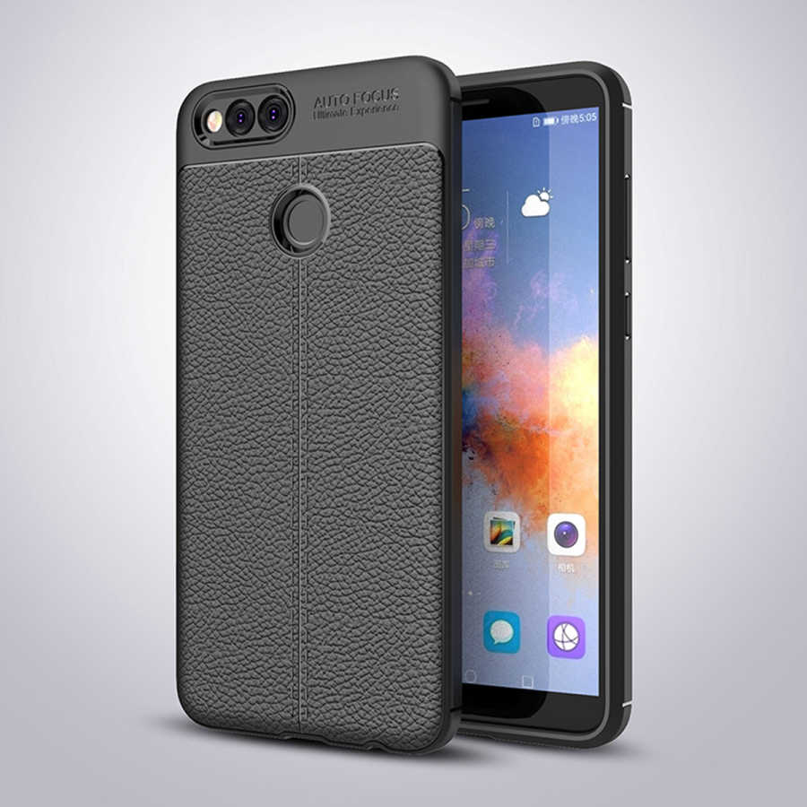 Huawei Honor 7X Kılıf Zore Niss Silikon Kapak - Siyah