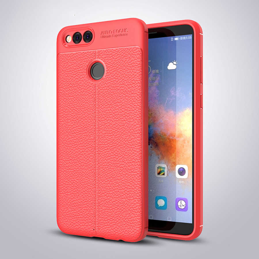 Huawei Honor 7X Kılıf Zore Niss Silikon Kapak - Kırmızı