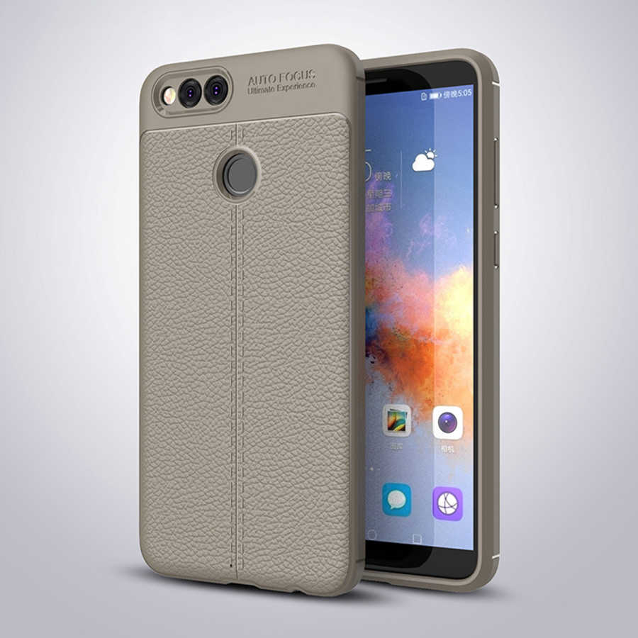 Huawei Honor 7X Kılıf Zore Niss Silikon Kapak - Gri