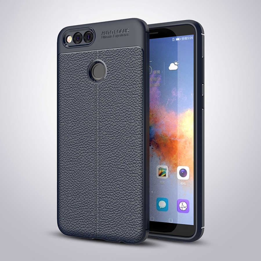 Huawei Honor 7X Kılıf Zore Niss Silikon Kapak - Lacivert