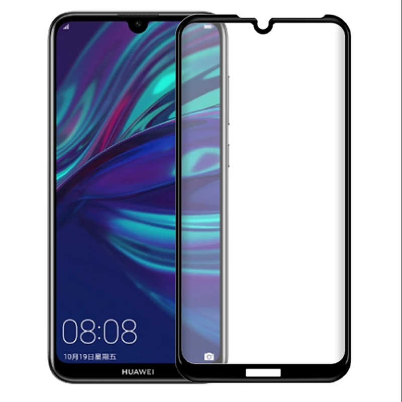 Huawei Honor 8A Zore Kenarları Kırılmaya Dayanıklı Cam Ekran Koruyucu - Siyah