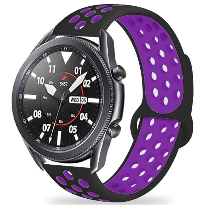 Huawei Honor Magic 2 46 mm KRD-02 Silikon Kordon - Siyah-Mor