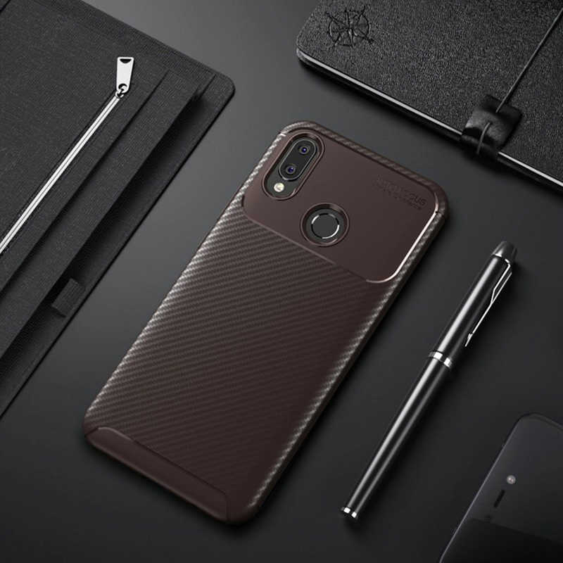 Huawei Honor Play Kılıf Zore Negro Silikon Kapak - Kahverengi