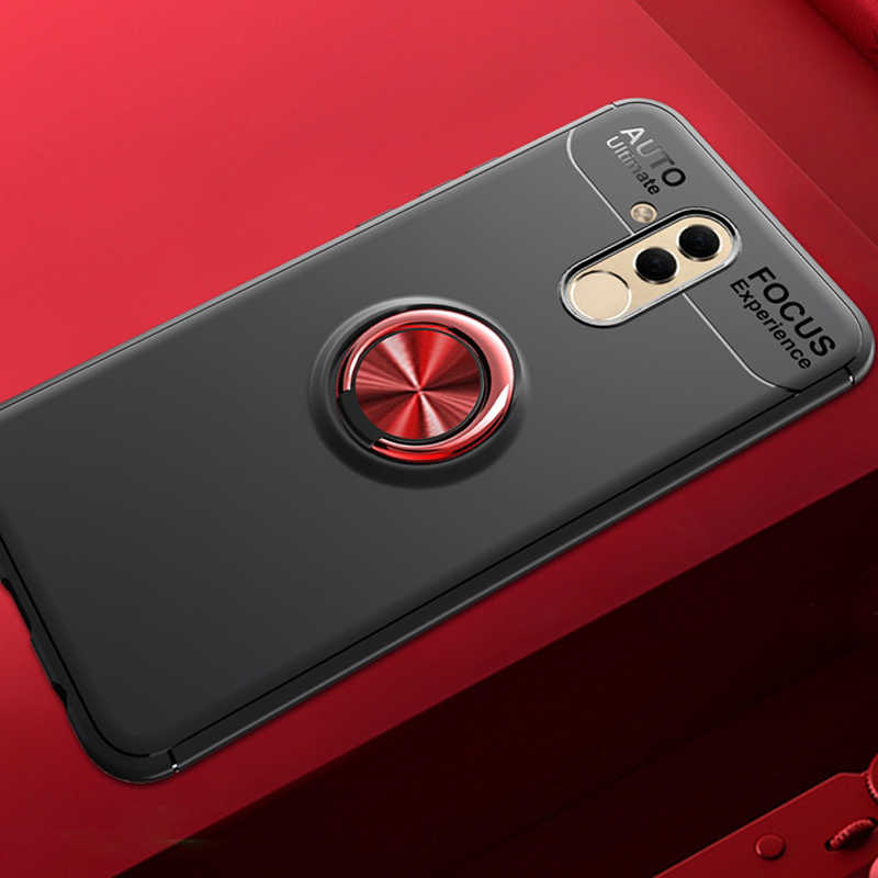 Huawei Mate 20 Lite Kılıf Zore Ravel Silikon Kapak - Siyah-Kırmızı