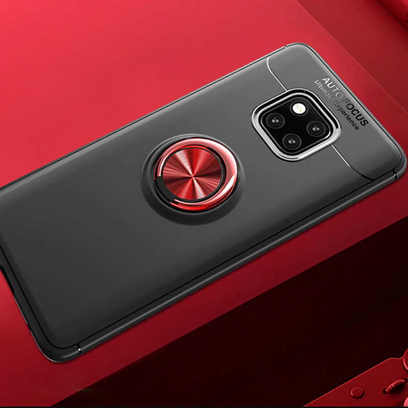 Huawei Mate 20 Pro Kılıf Zore Ravel Silikon Kapak - Siyah-Kırmızı