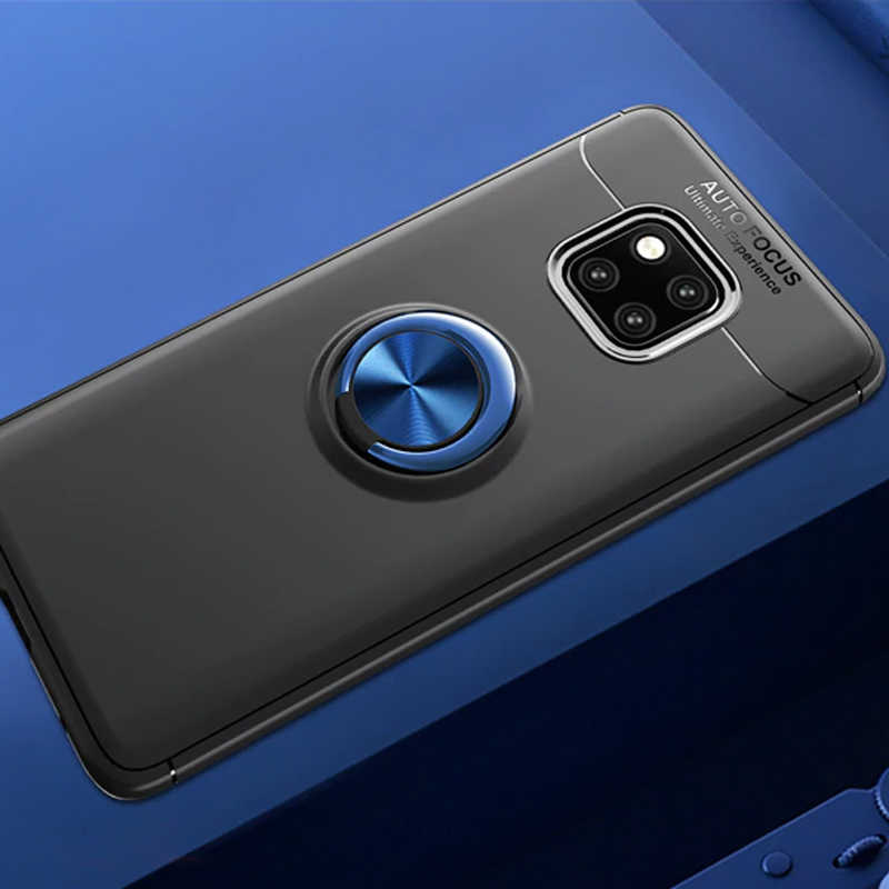 Huawei Mate 20 Pro Kılıf Zore Ravel Silikon Kapak - Siyah-Mavi