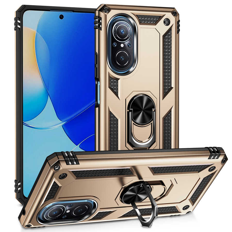 Huawei Nova 9 SE Kılıf Zore Vega Kapak - Gold